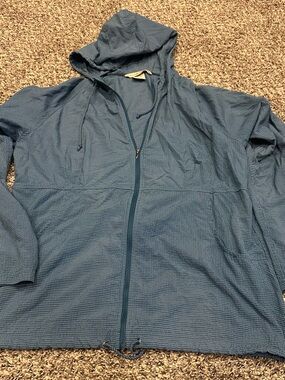 EXOFFICIO Blue Plaid Full Zip Nylon Jacket Women's Size M 10-12